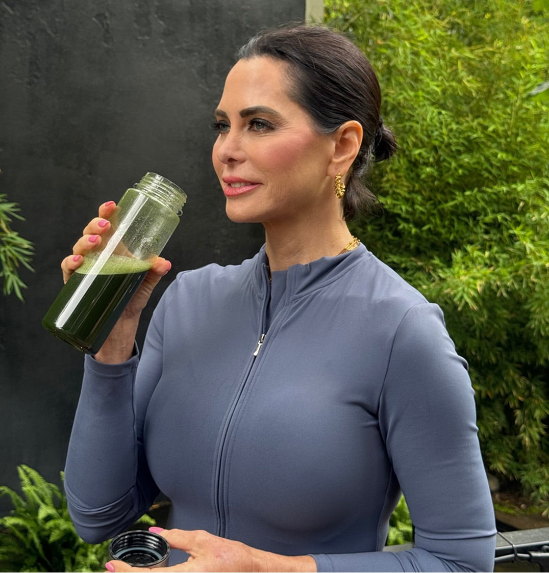D'Andra Simmons, Ultimate Living founder, with her morning Green Miracle